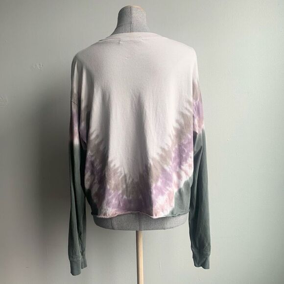DAYDREAMER Tie Dye Crew Neck Lightweight Long Sleeve Dolman Top - Picture 4 of 7